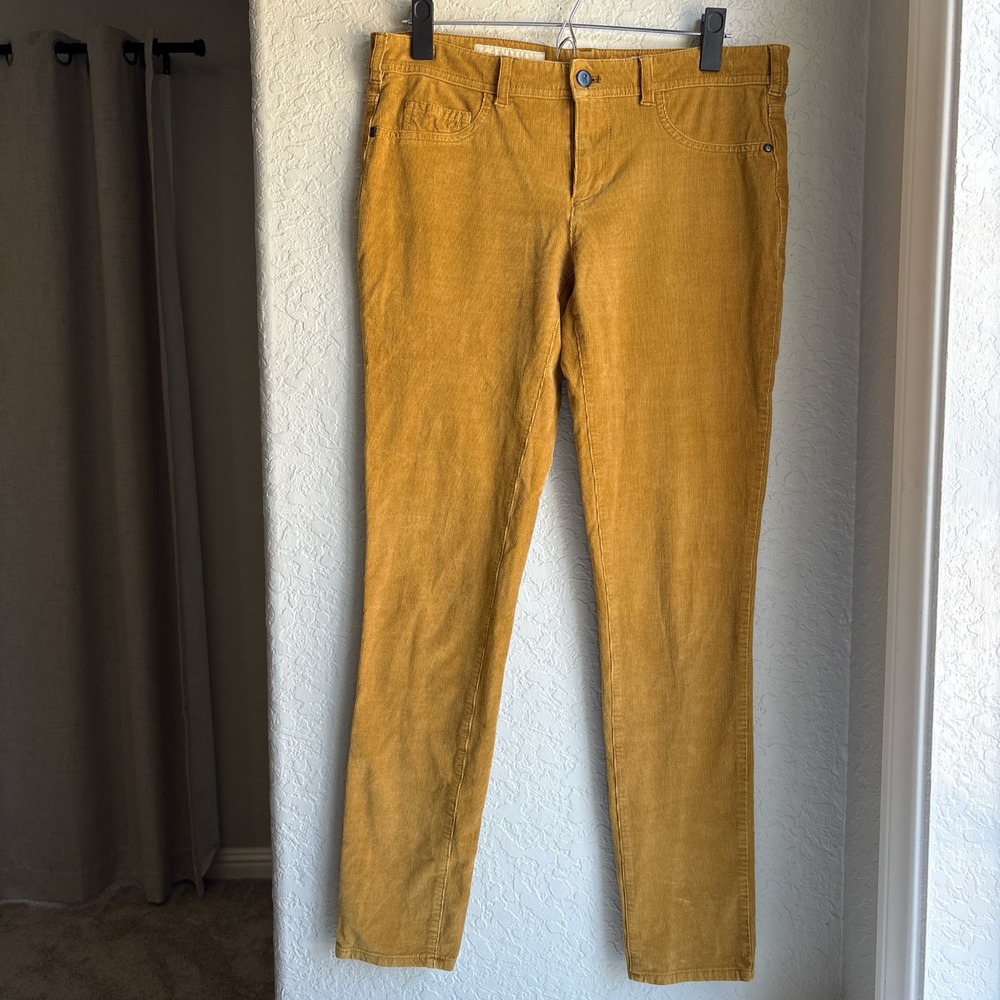Pilcro Letterpress Women 29 Corduroy Pants Mustard Yellow Slim‎ Stretch